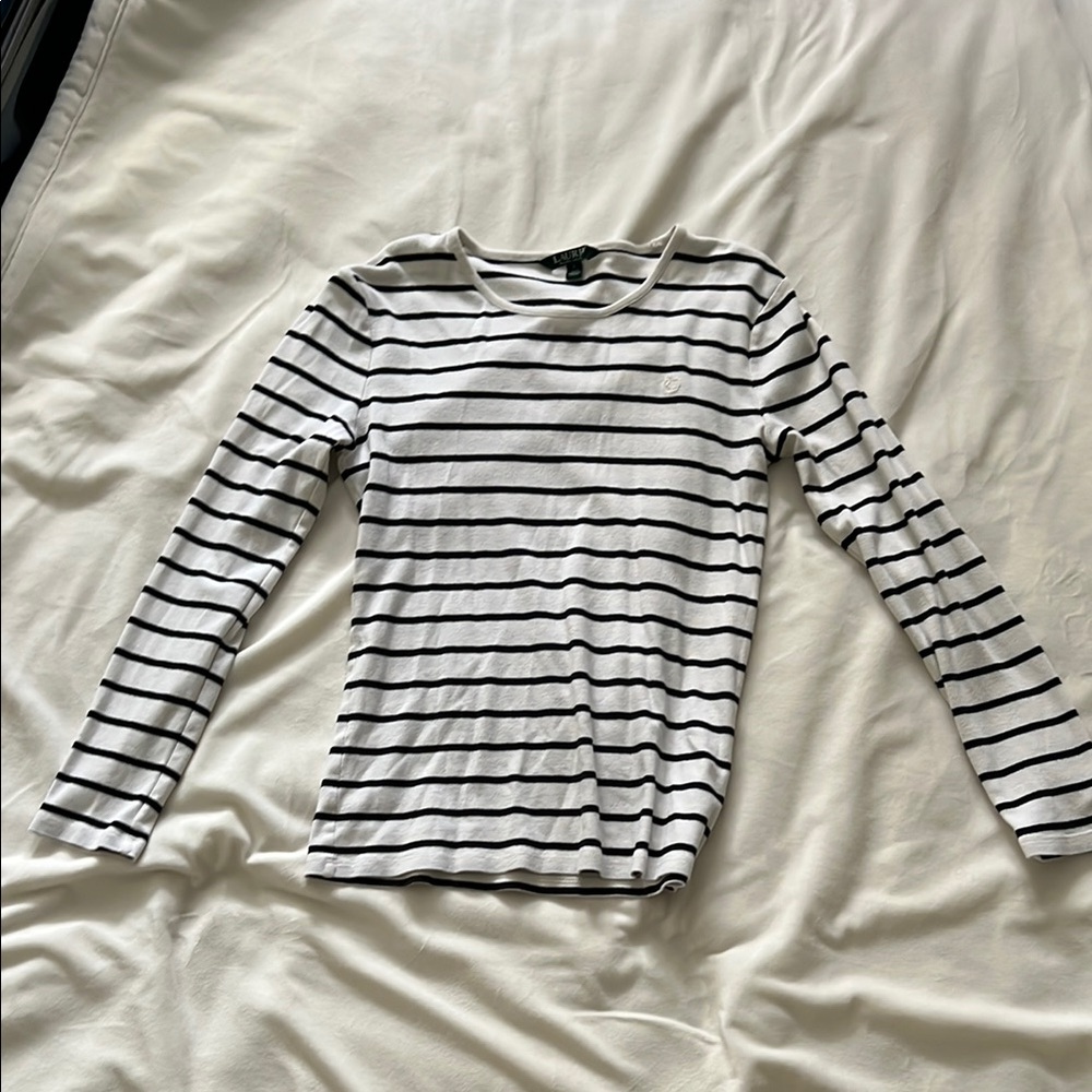 Striped Black and White Women's Top